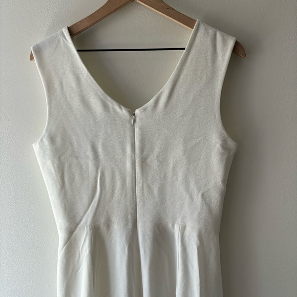 Dress The Population Sandra Plunge Sheath Gown White Sz L $198 - Picture 8 of 13